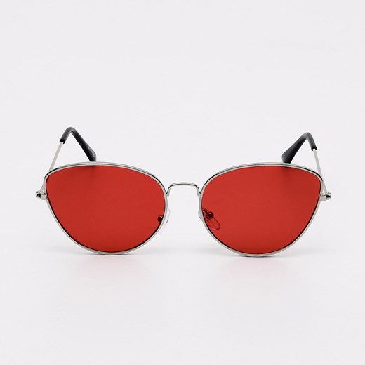Sinsay - Okulary przeciwsłoneczne z barwionym szkłem - Czerwony Sinsay Jeden rozmiar okazja Sinsay