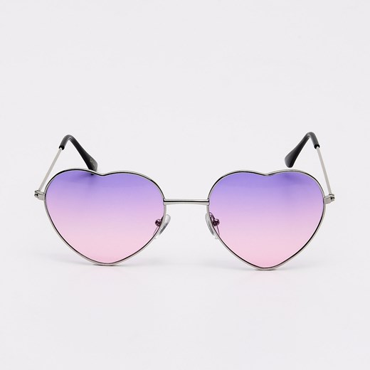 Sinsay - Okulary przeciwsłoneczne w kształcie serca - Fioletowy Sinsay Jeden rozmiar Sinsay wyprzedaż