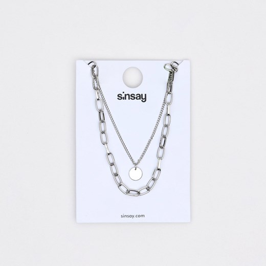Sinsay - Naszyjnik - Srebrny Sinsay Jeden rozmiar wyprzedaż Sinsay