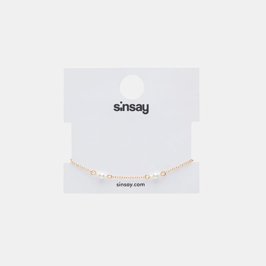 Sinsay - Bransoletka z perełkami - Złoty Sinsay Jeden rozmiar okazja Sinsay