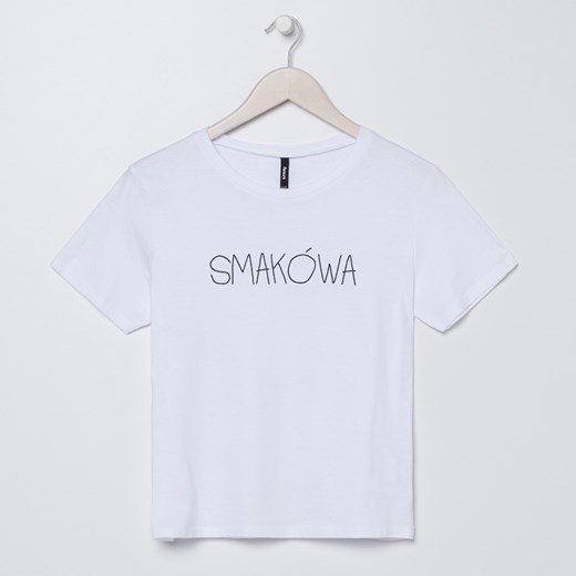 Sinsay - Koszulka z napisem - Biały Sinsay XS Sinsay okazja