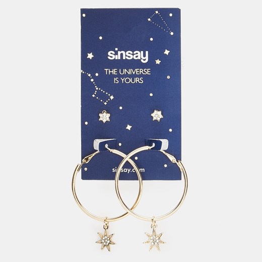 Sinsay - Kolczyki z gwiazdami 2 pack - Złoty Sinsay Jeden rozmiar wyprzedaż Sinsay