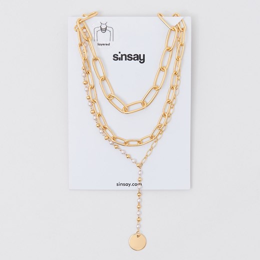 Sinsay - Kaskadowy naszyjnik - Złoty Sinsay Jeden rozmiar okazja Sinsay