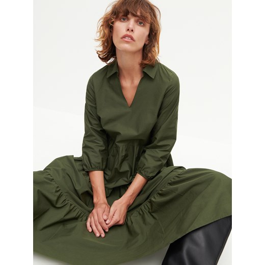 Reserved - Bawełniana sukienka - Zielony Reserved M okazyjna cena Reserved
