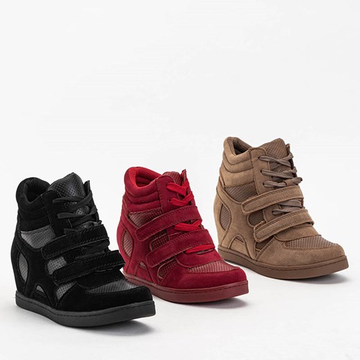 Sneakersy dziewczęce czarne na krytym koturnie Janomi - Obuwie Royalfashion.pl 36 royalfashion.pl