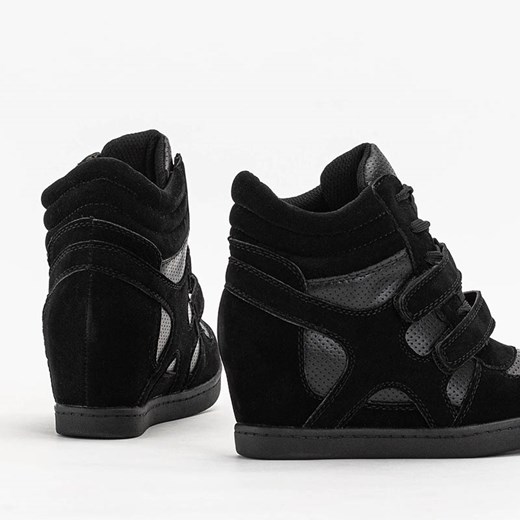 Sneakersy dziewczęce czarne na krytym koturnie Janomi - Obuwie Royalfashion.pl 35 royalfashion.pl