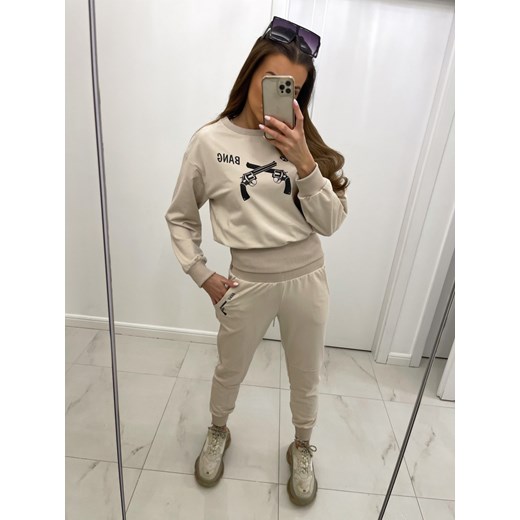 Komplet dresowy z pistoletami BANG beż Tmc Moda M/L MILAGRO STORE