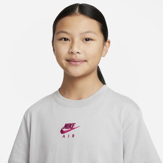T-shirt dla dużych dzieci (dziewcząt) Nike Air - Szary Nike XS Nike poland