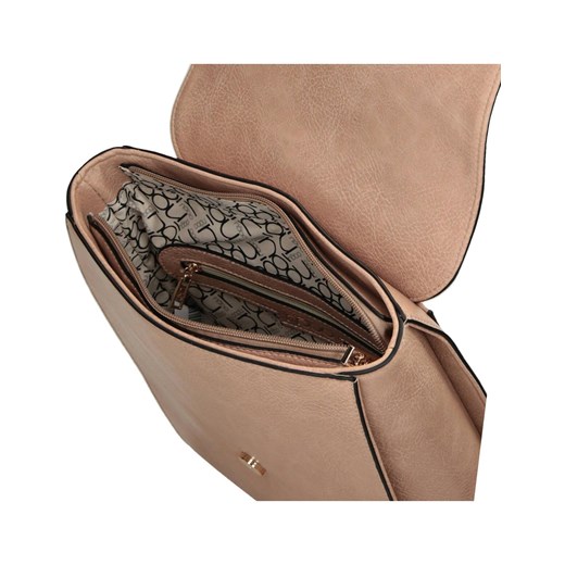 Beżowy plecak Nobo w kształcie tornistra w stylu vintage z klapką Nobo Uniwersalny okazyjna cena NOBOBAGS.COM