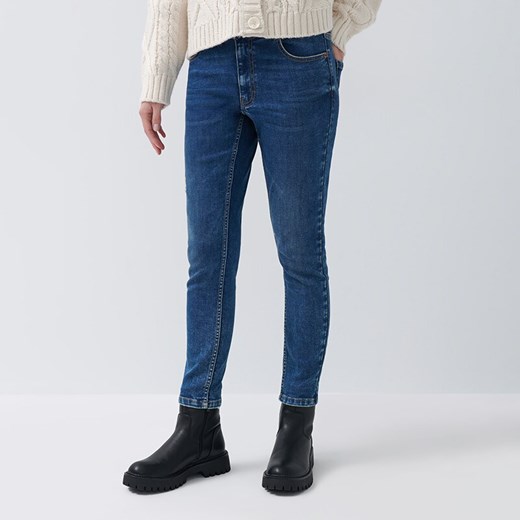 Jeansy skinny fit z niskim stanem - Niebieski House 42 wyprzedaż House