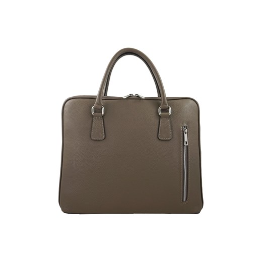 Skórzana torba na laptopa Casual - Beżowa ciemna ze sklepu Barberinis w kategorii Torby na laptopa - zdjęcie 130118633
