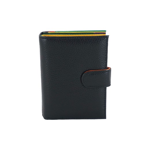Pojemny kolorowy portfel damski skórzany - Czarny ze sklepu Barberinis w kategorii Portfele damskie - zdjęcie 130120320