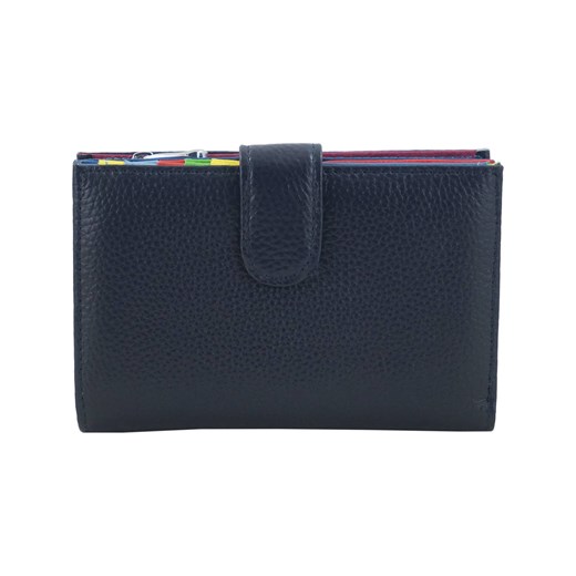 Skórzane portfele z ochroną kart RFID - Granatowe ze sklepu Barberinis w kategorii Portfele damskie - zdjęcie 130123951