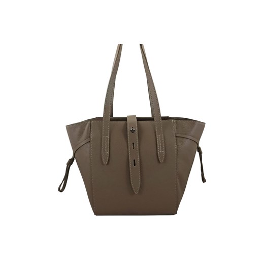 Klasyczna i elegancka torebka damska - Beżowa ciemna ze sklepu Barberinis w kategorii Torby Shopper bag - zdjęcie 130125191