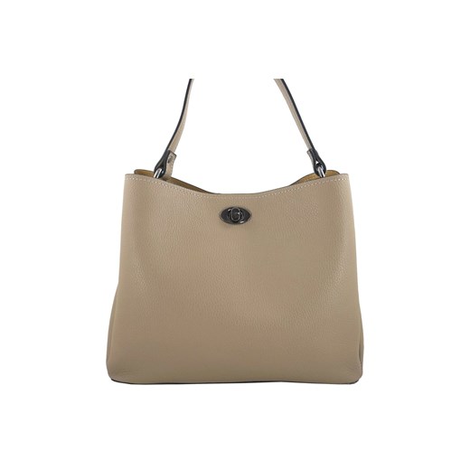 Kuferek skórzany z ozdobnym zapięciem - Szary ciemny Barberini`s uniwersalny Barberinis