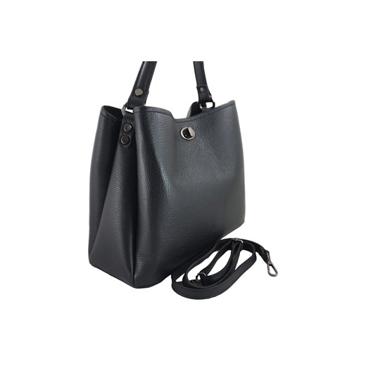 Kuferek skórzany z ozdobnym zapięciem - Szary ciemny Barberini`s uniwersalny Barberinis