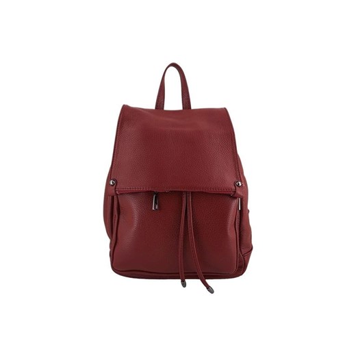 Plecak damski skórzany - Barberini's - Bordowy Barberini`s uniwersalny Barberinis