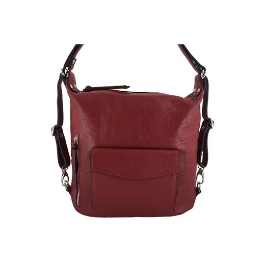 Torebka - plecak skórzany Barberini's - Czerwona ze sklepu Barberinis w kategorii Plecaki - zdjęcie 130127282