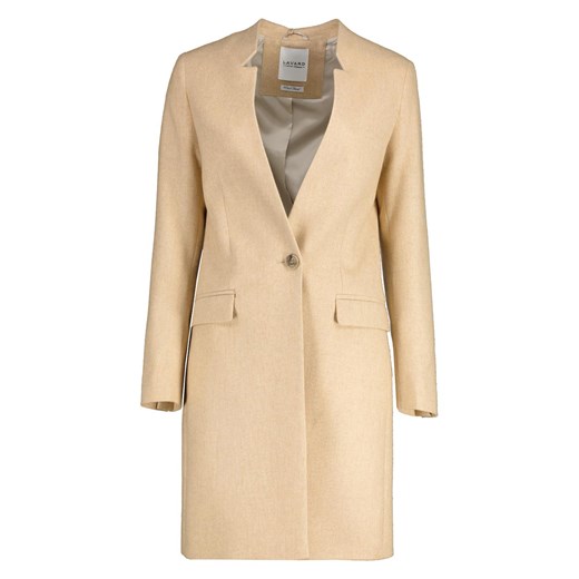 Beżowy płaszcz z wełną Lavard Woman 86003 40 okazja Eye For Fashion
