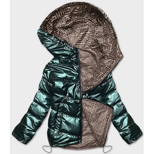 DWUSTRONNA KURTKA DAMSKA ZIELONA-BRĄZ/BRĄZ (HS-709-1) Goodlookin.pl 50 goodlookin.pl