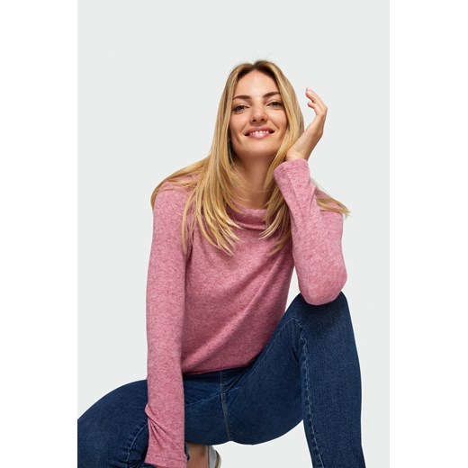 Sweter dopasowany z kołnierzem różowy Greenpoint 36 okazyjna cena Happy Face