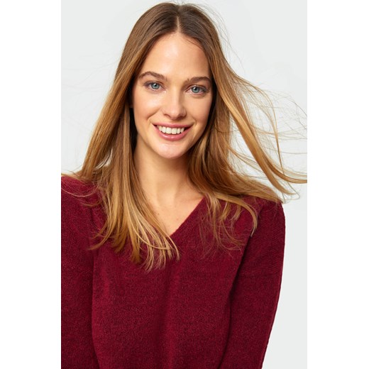 Sweter luźny czerwony Greenpoint 36 Happy Face wyprzedaż