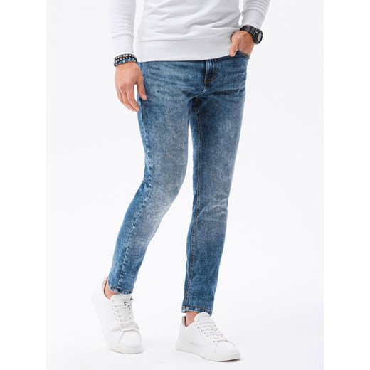 Spodnie męskie jeansowe 1022P - niebieskie Edoti.com XL wyprzedaż Edoti.com
