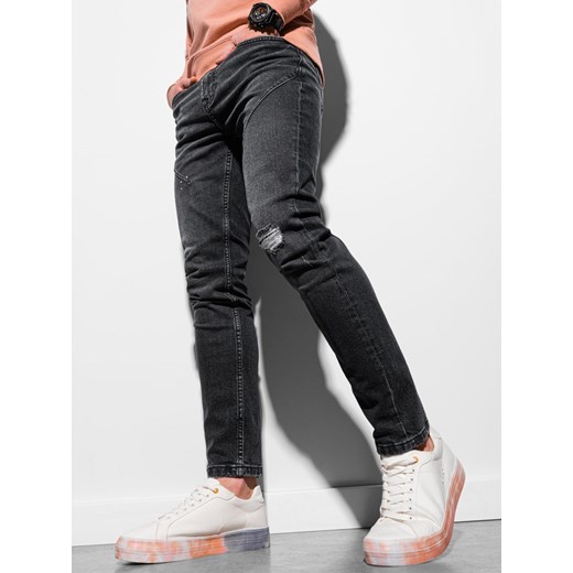 Spodnie męskie jeansowe 936P - czarne Edoti.com XXL okazja Edoti.com