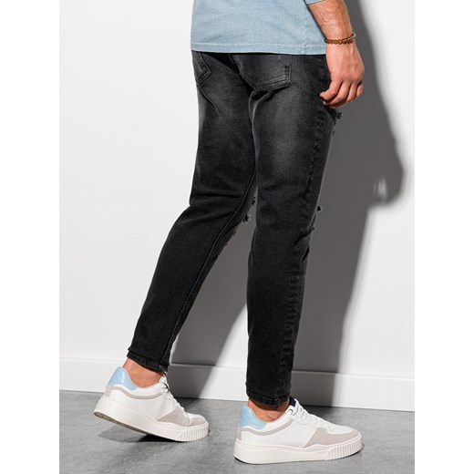 Spodnie męskie jeansowe 1025P - czarne Edoti.com XL okazja Edoti.com