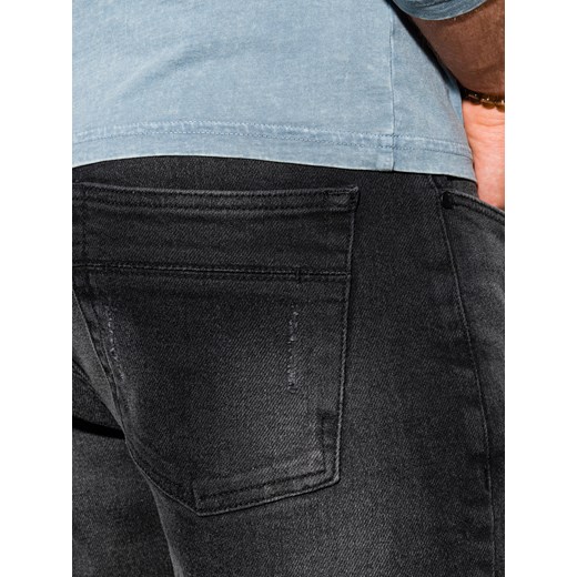 Spodnie męskie jeansowe 1025P - czarne Edoti.com XXL okazyjna cena Edoti.com