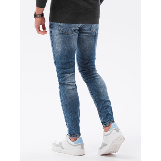 Spodnie jeansowe męskie 1023P - niebieskie Edoti.com XL okazja Edoti.com