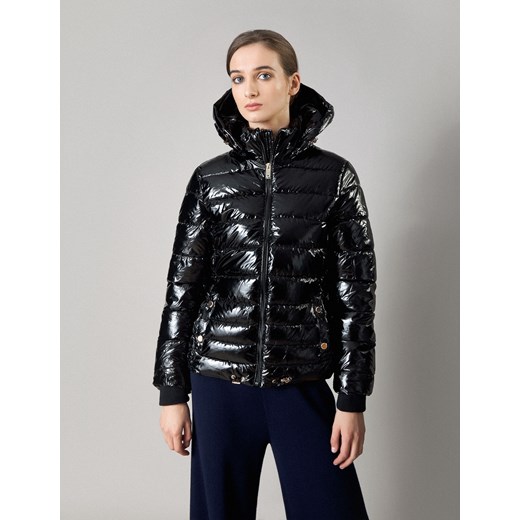 Krótka czarna lakierowana kurtka ze sklepu Molton w kategorii Kurtki damskie - zdjęcie 130215273
