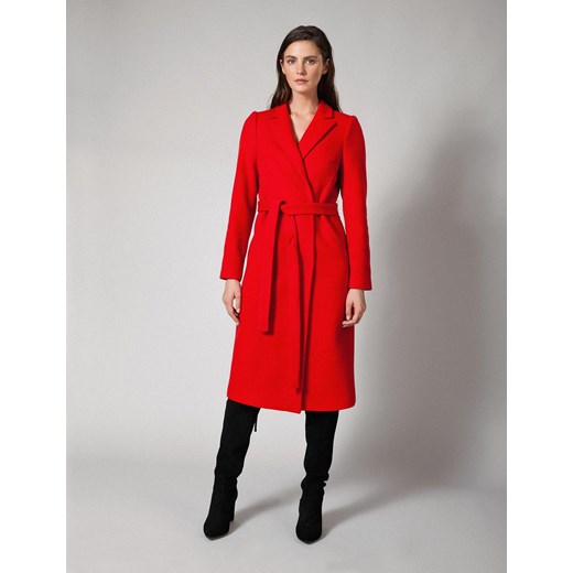 Wełniany czerwony płaszcz z kaszmirem Molton 46 Molton