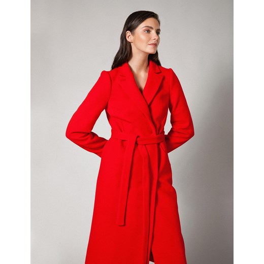 Wełniany czerwony płaszcz z kaszmirem Molton 46 Molton