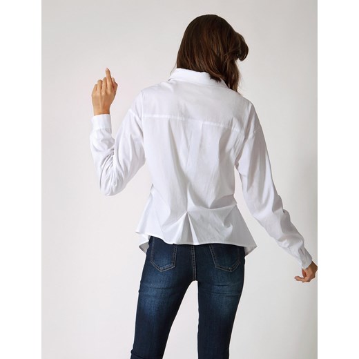 Biała bluzka koszulowa z drapowaniem Molton 42 Molton