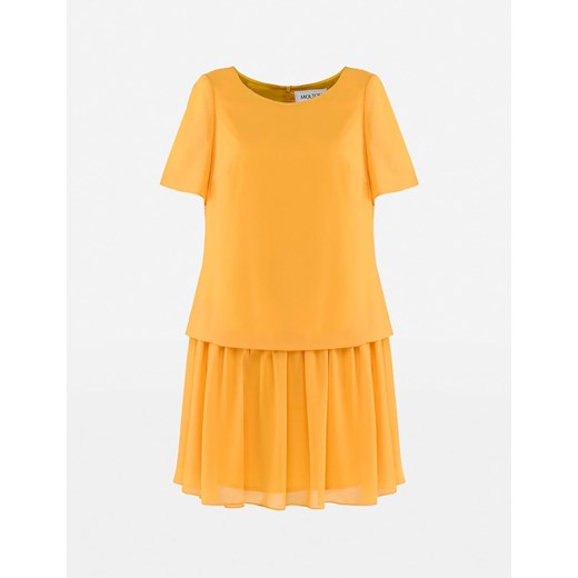 Żółta szyfonowa sukienka z obniżonym stanem Molton 38 Molton