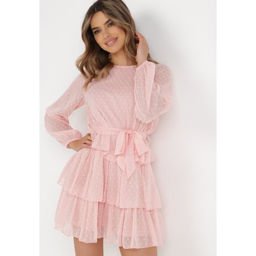 Różowa Sukienka Roseflash ze sklepu Born2be Odzież w kategorii Sukienki - zdjęcie 130222252