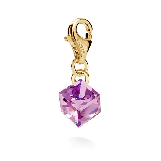 Srebrny charms kamień swarovski 925 : Kryształy - kolor - Violet, Srebro - kolor Giorre GIORRE