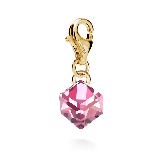 Srebrny charms kamień swarovski 925 : Kryształy - kolor - Light Rose, Srebro - Giorre GIORRE