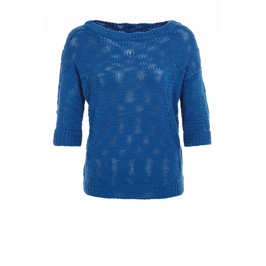 Sweater with boat neck terranova niebieski sweter