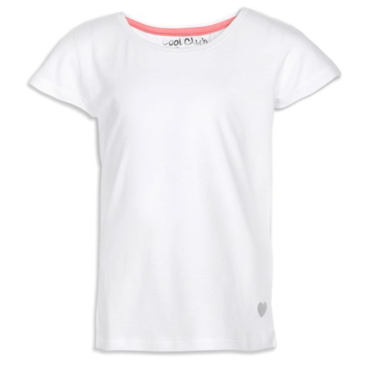 Cool Club, T-shirt dziewczęcy z krótkim rękawem, rozmiar 158 - Wyprzedaż - ubrania i buty nawet do -50% taniej! smyk-com bialy dziewczęce
