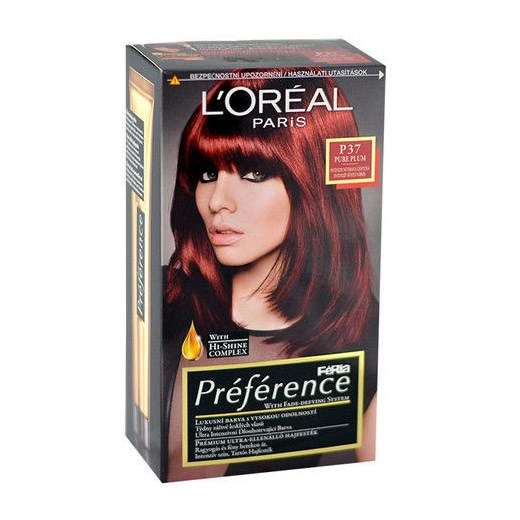 L´Oreal Paris Préférence Féria Hair Colour 1szt W Farba do włosów P37 Pure Plum e-glamour czerwony farby do włosów
