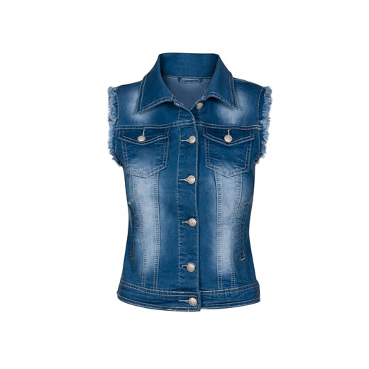 Kamizelka jeansowa ciemna denimbox-pl niebieski ciemny