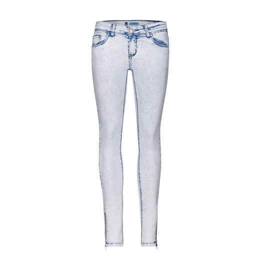 Jasno-marmurkowe jeansowe rurki denimbox-pl bialy bawełniane