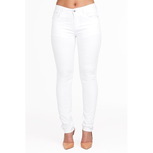 Białe spodnie rurki denimbox-pl  bawełniane