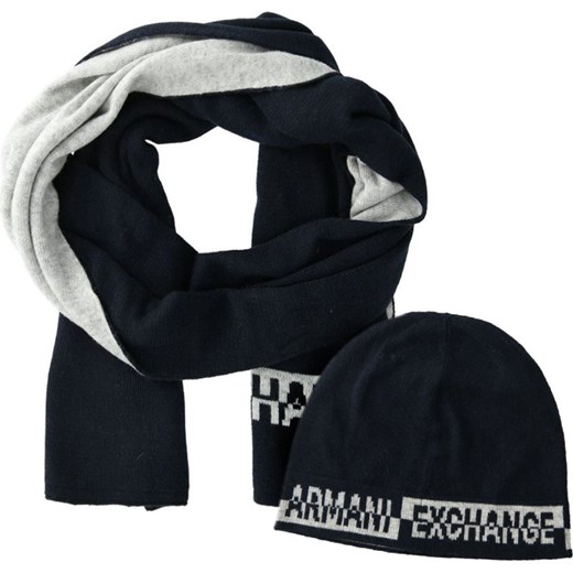 Armani Exchange Szal + czapka | z dodatkiem wełny Armani Exchange Uniwersalny okazja Gomez Fashion Store