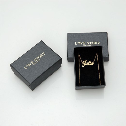 Naszyjnik srebrny złocony z imieniem Julia Love Story Jewelllery ECLA