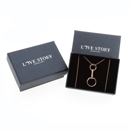Naszyjnik srebrny pozłacany różowym złotem koła z cyrkoniami Love Elegance Love Story Jewelllery ECLA