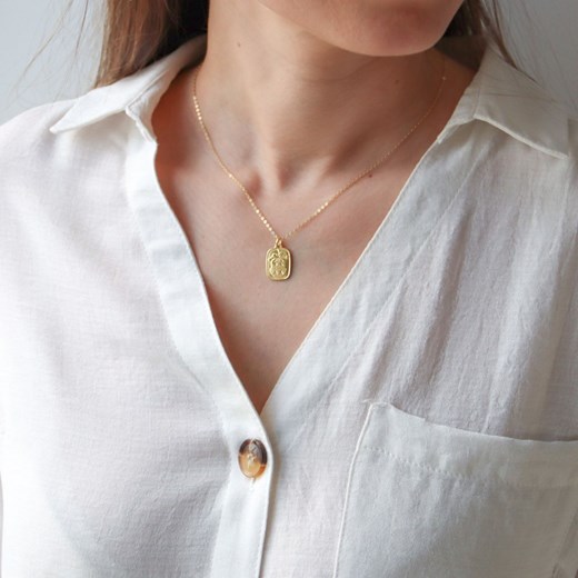 Naszyjnik srebrny złocony ze znakiem zodiaku Skorpion Love Story Jewelllery ECLA