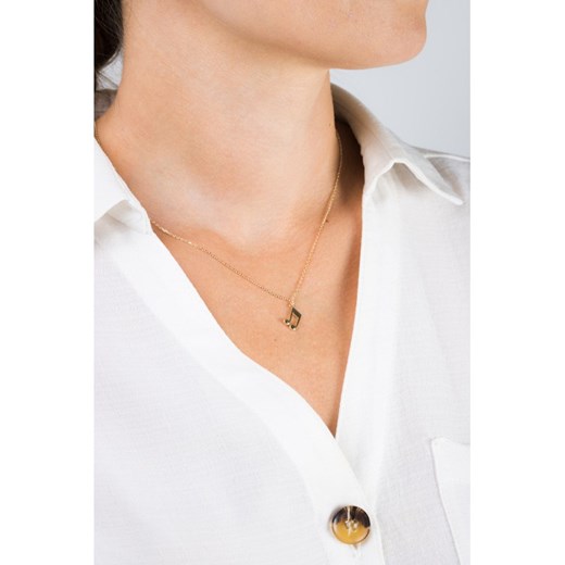 Naszyjnik srebrny pozłacany z nutką nutka  925 Love Story Jewelllery ECLA